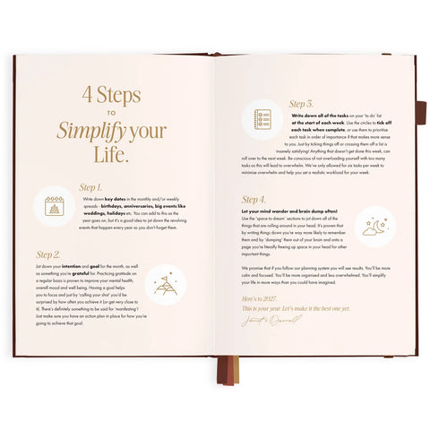 2027 A5 Vertical Planner - Chocolate