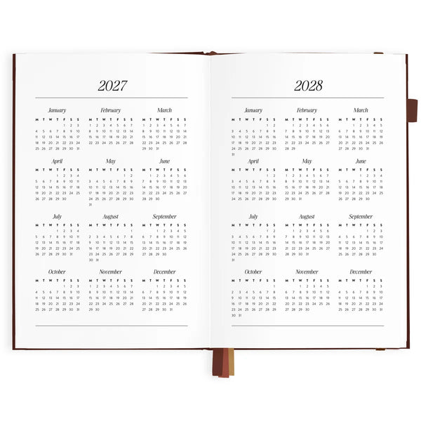 2027 A5 Vertical Planner - Chocolate