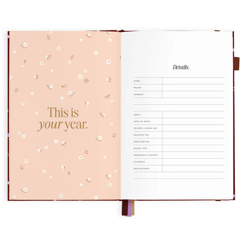 2027 A5 Vertical Planner - Cherry Wisteria