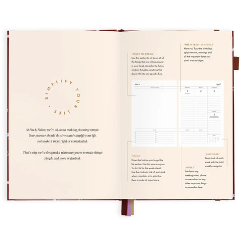 2027 A5 Vertical Planner - Cherry Wisteria