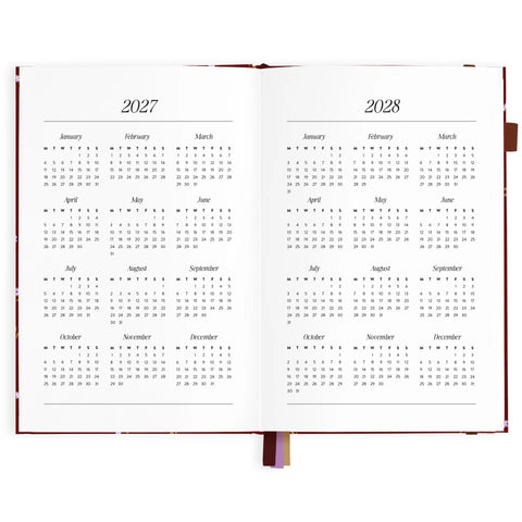 2027 A5 Vertical Planner - Cherry Wisteria