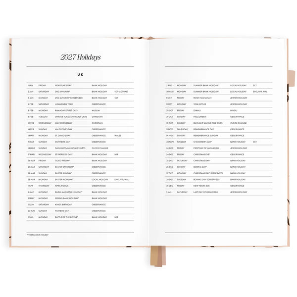 2027 A5 Vertical Planner - Amalfi Latte