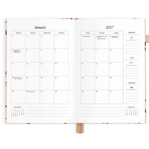 2027 A5 Vertical Planner - Amalfi Latte
