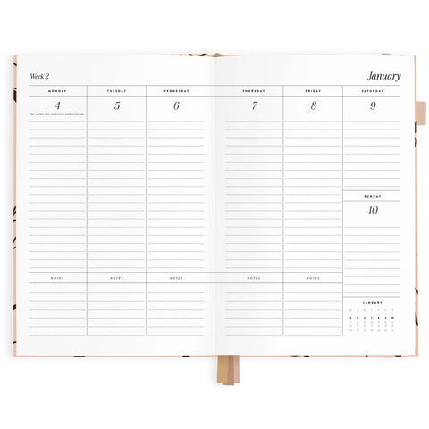 2027 A5 Vertical Planner - Amalfi Latte