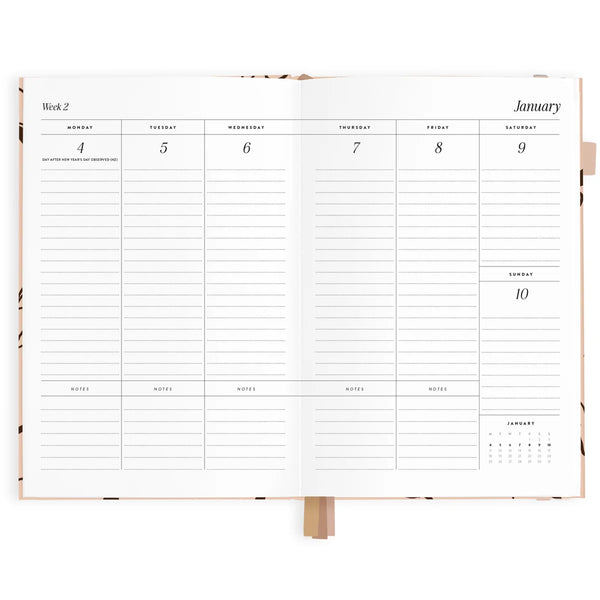 2027 A5 Vertical Planner - Amalfi Latte