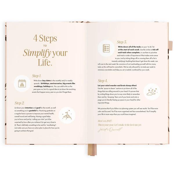 2027 A5 Vertical Planner - Amalfi Latte