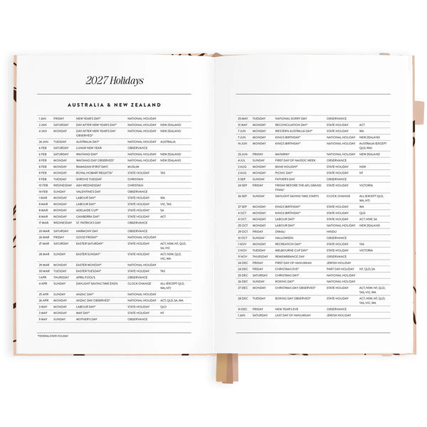 2027 A5 Vertical Planner - Amalfi Latte