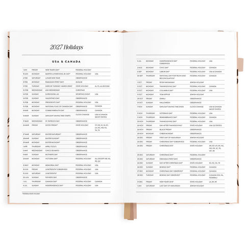 2027 A5 Vertical Planner - Amalfi Latte