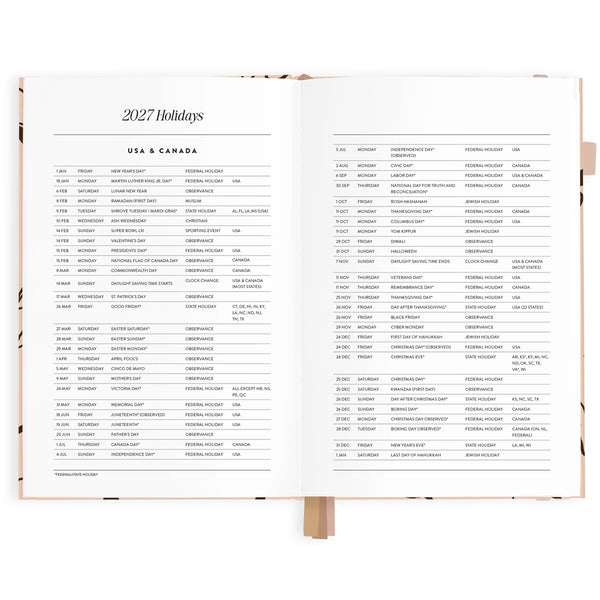 2027 A5 Vertical Planner - Amalfi Latte