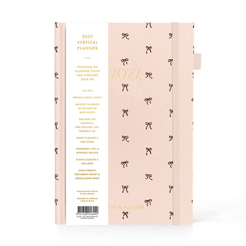 2027 A5 Vertical Planner - French Bows