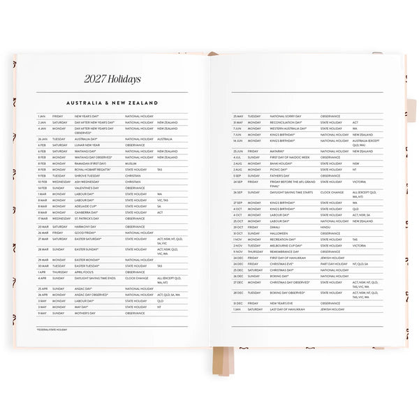 2027 A5 Vertical Planner - French Bows
