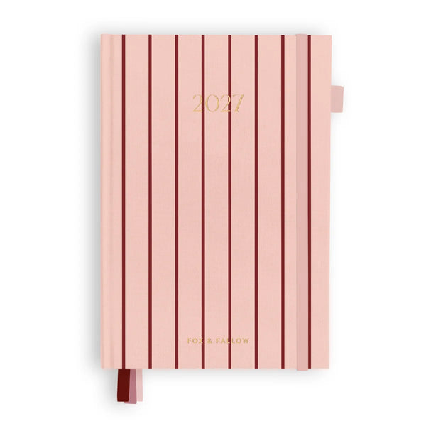 2027 A5 Horizontal Planner - Rosé Pinstripe