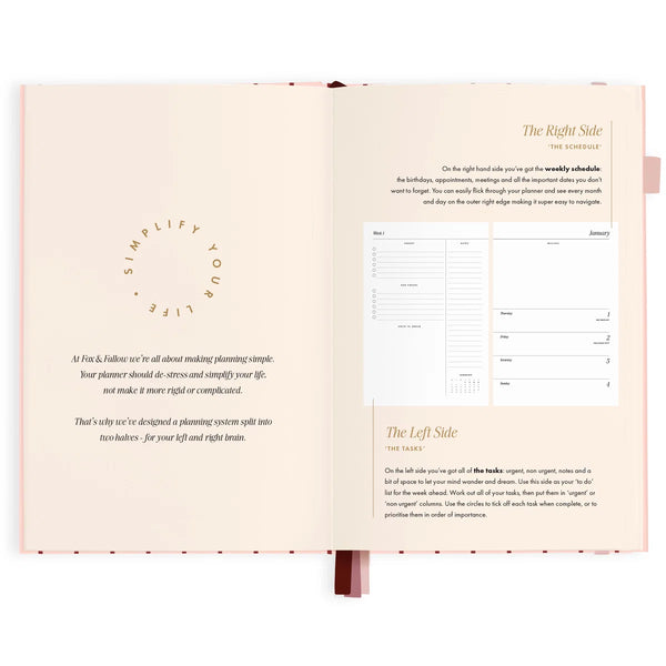 2027 A5 Horizontal Planner - Rosé Pinstripe