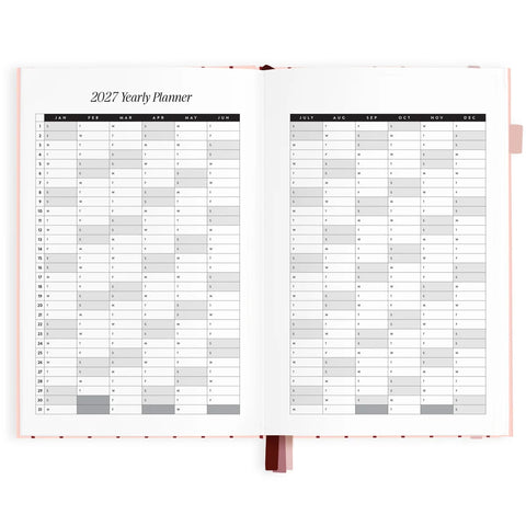 2027 A5 Horizontal Planner - Rosé Pinstripe
