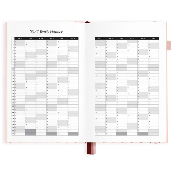 2027 A5 Horizontal Planner - Rosé Pinstripe