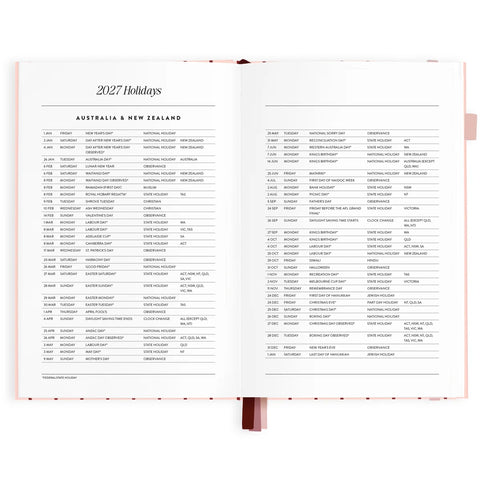 2027 A5 Horizontal Planner - Rosé Pinstripe
