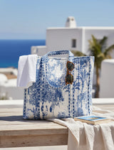Isola Bella Tote Palm Tree Blue