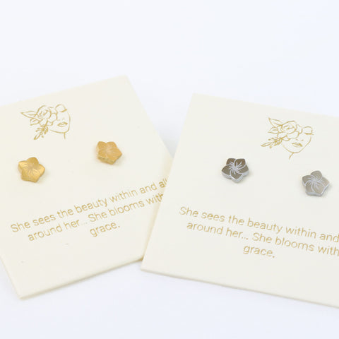 LOVE LUNAMEI-Inspiration Plumeria Earrings in Gold or Silver
