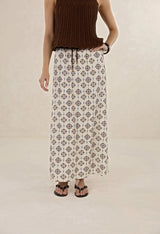 Vintage Tales Skirt-Cream/Choc