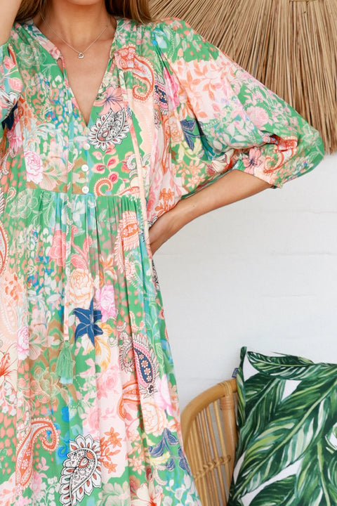 Jaylani Green Maxi Dress