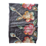 Poppy Charcoal Wool Scarf