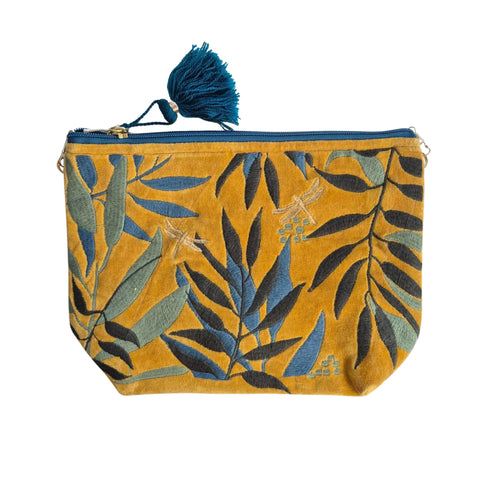 Zoda Gold Velevt Leaf Pouch