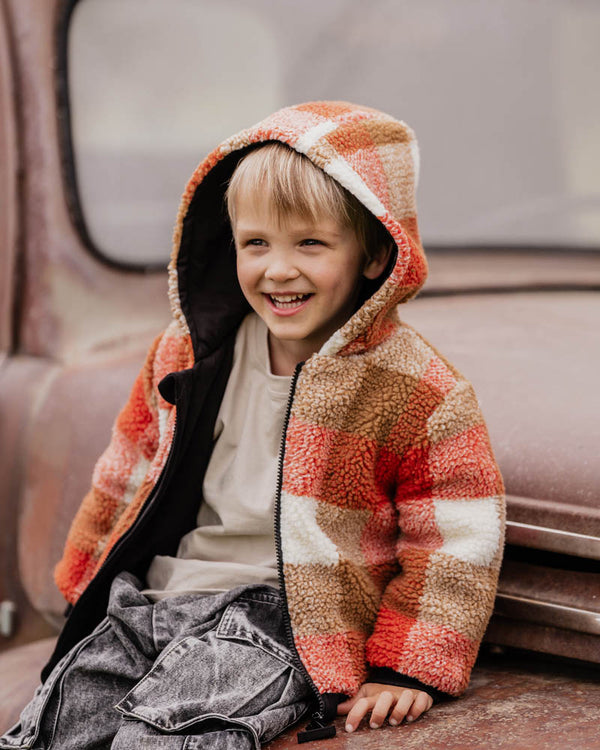 Mr Fox Check Sherpa Coat