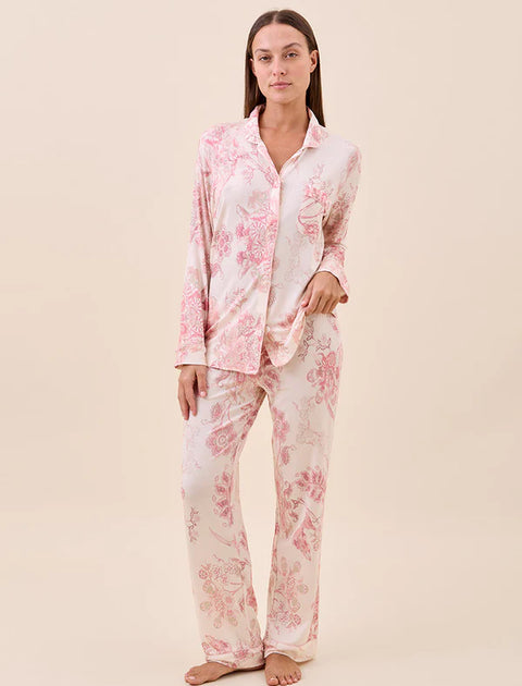 Papinelle Sleepwear-Kate Modal Soft Full Length Pj Set Coco Ecru
