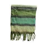 ZODA Winter Thick Green Stripe Scarf