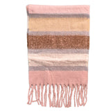 ZODA Winter Thick Pink Stripe Scarf