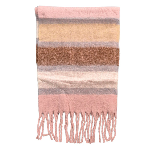 ZODA Winter Thick Pink Stripe Scarf