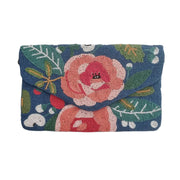 Zoda Flower Burst Beaded Clutch Navy