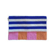 Zoda Striped  Beaded Clutch