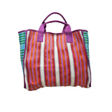 Zoda Nylon Tote Bag Blue Check