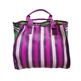 Zoda Nylon Tote Bag Purple Stripe