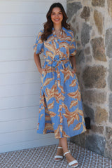 Blue Palm Dress
