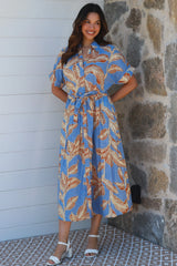 Blue Palm Dress