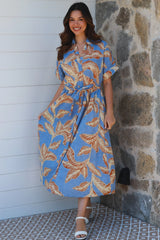 Blue Palm Dress