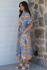 Blue Palm Dress