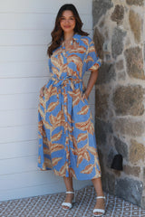 Blue Palm Dress