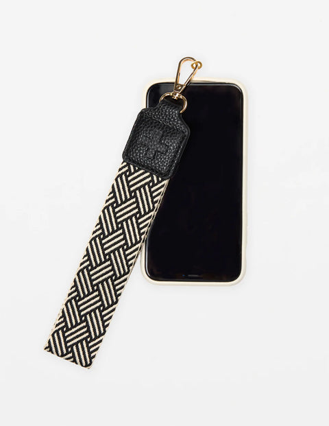 Stella + Gemma-Phone Wrist Strap - Black Weave