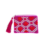 Zoda Fuchsia Pink  Beaded Clutch