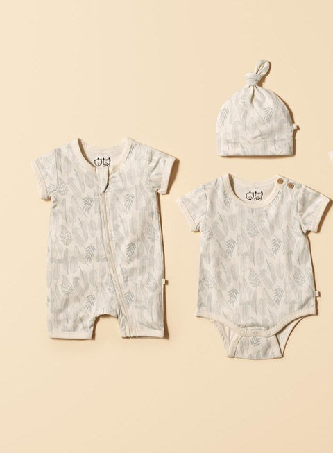Forever Ferns Organic Pointelle Boyleg Zipsuit