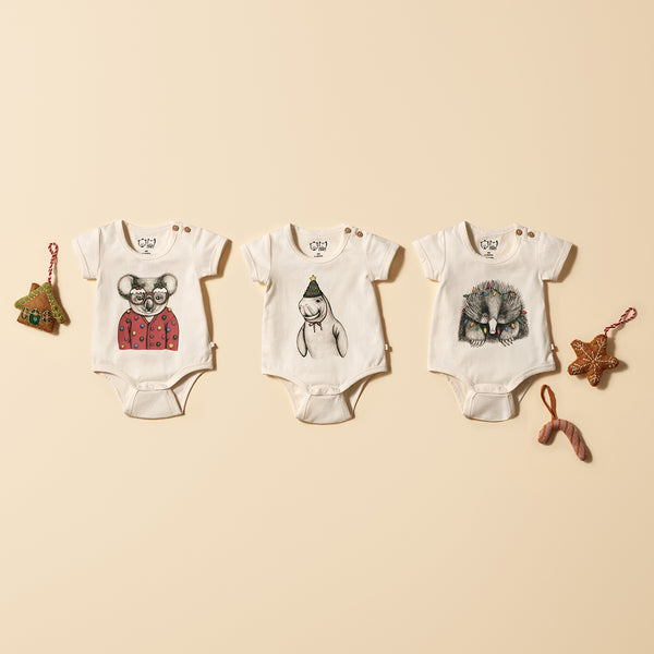 Koala Organic Christmas Bodysuit