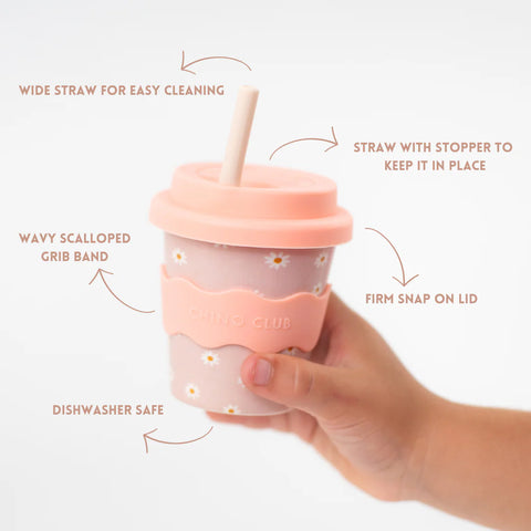 Chino Club-Pink Daisy Babychino Cup 4oz