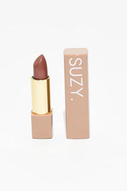 Lipstick with case labeled 'SUZY' on a white background