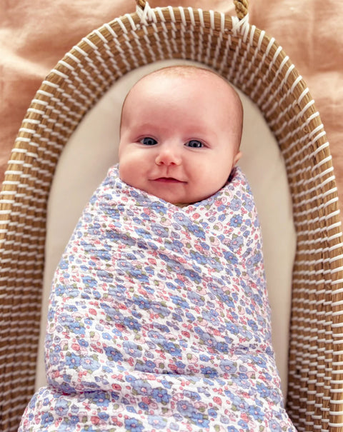 Muslin Swaddle Liberty Blue