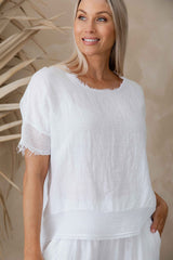 The Italian Cartel -Trenta Top - White