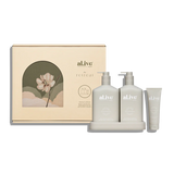 al.ive body wash & lotion duo + hand cream gift set - sea cotton & coconut