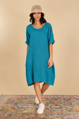 Round Neck Linen Dress